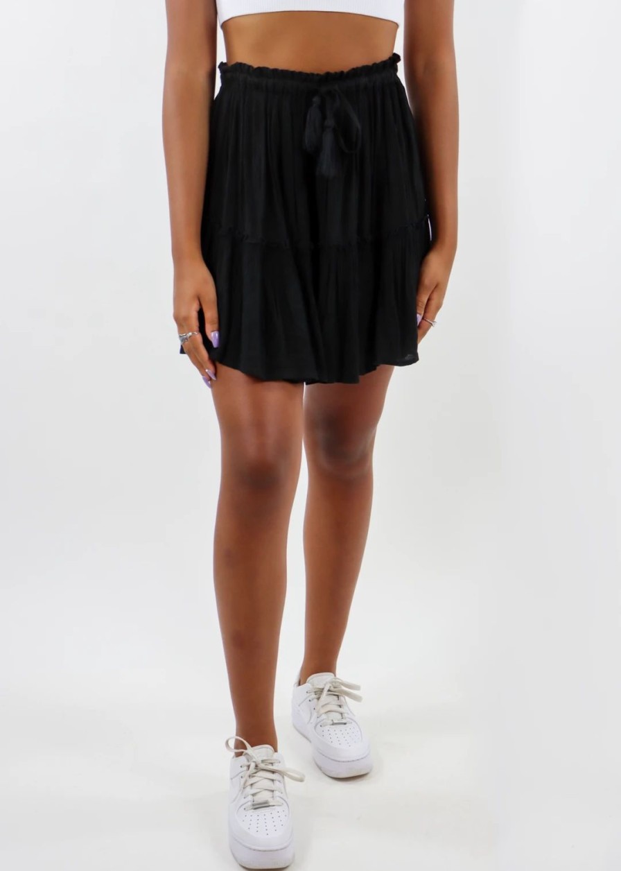 Bottoms * | Elan Favorite Crime Skirt Black