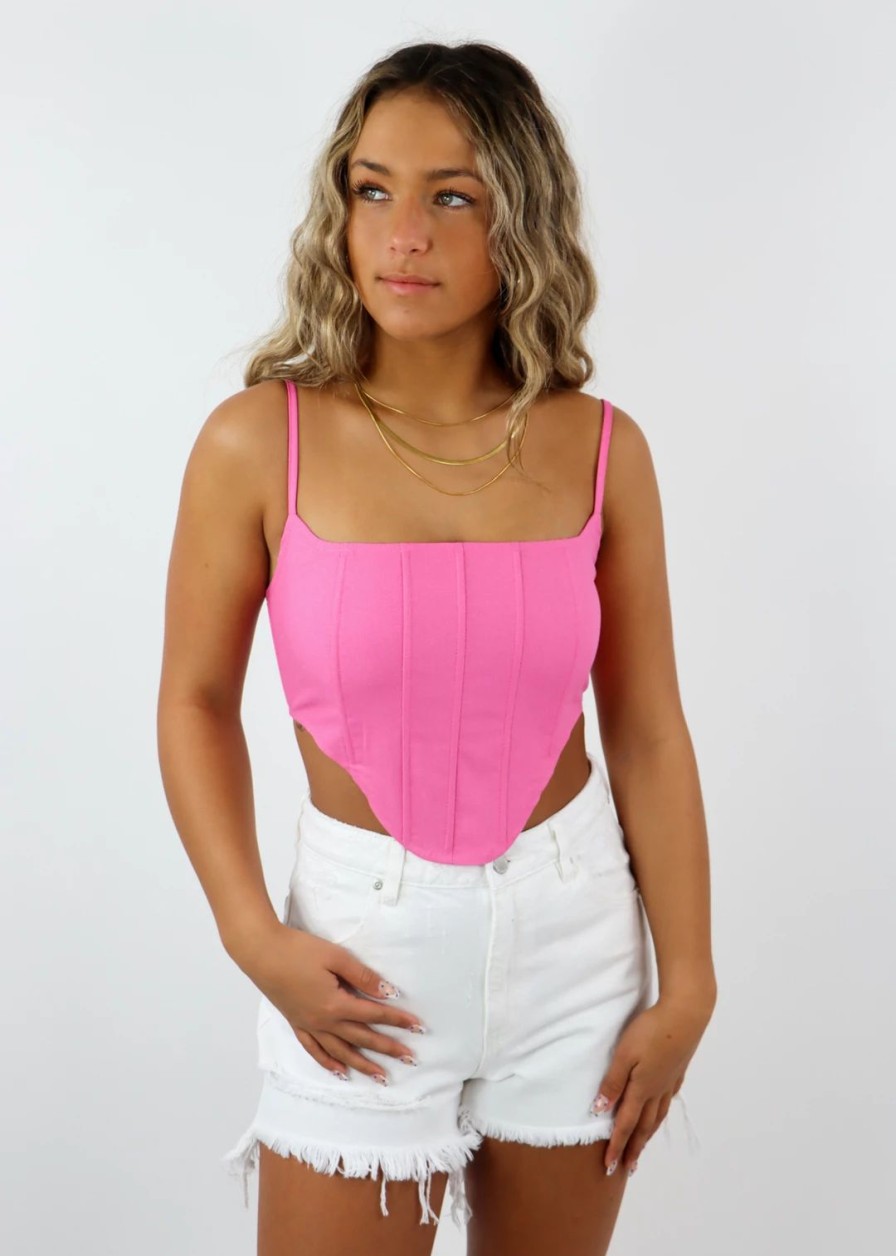 Tops * | Et Clet Newness Something Special Corset Pink