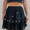 Bottoms * | Storia Dancing In The Moonlight Skirt Black With Gold Stars