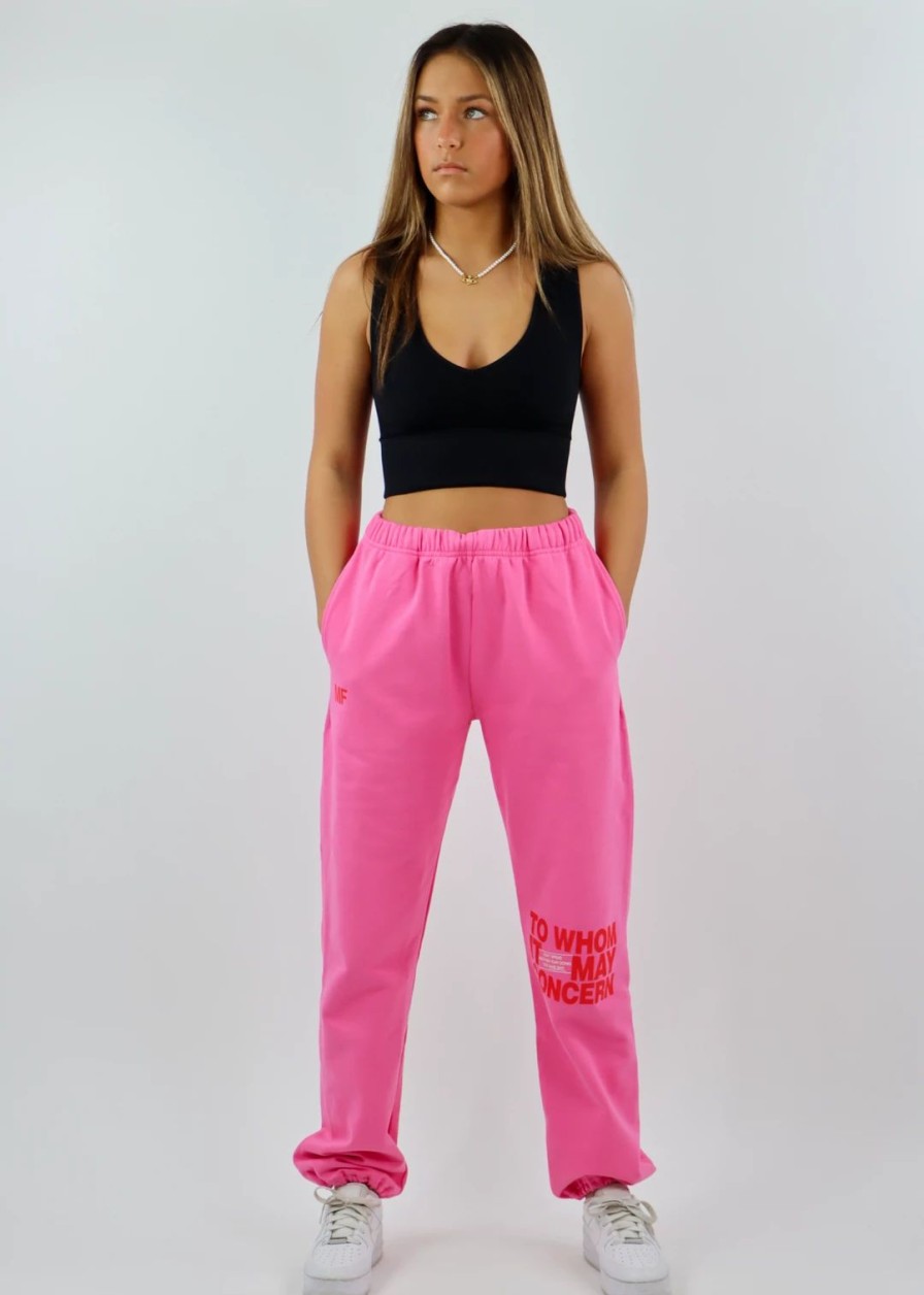 Newness * | Mayfair Group Mayfair To Whom It May Concern Sweatpants Hot Pink