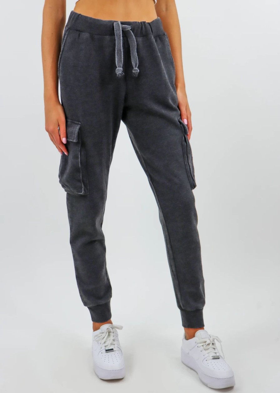 Edits * | Vintage Havana Take It Easy Joggers Charcoal Grey Bottoms