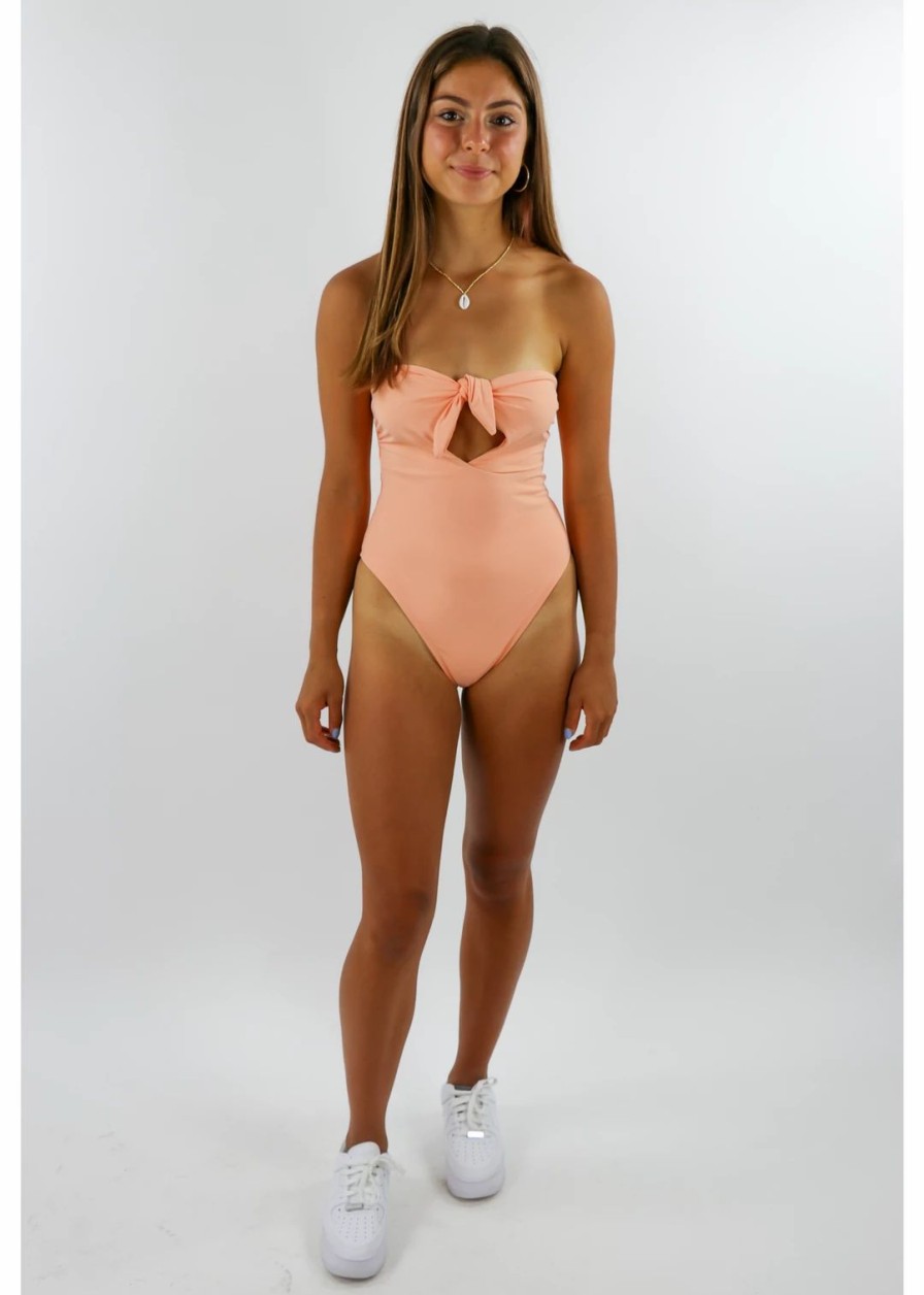 Edits * | Dippin' Daisy'S Set Sail One Piece Apricot Swim