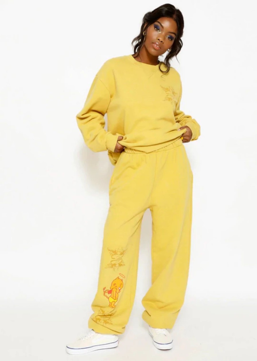 Newness * | Newness Boys Lie Angry Cupid Sweatpants Yellow