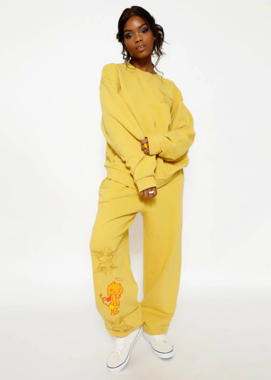 Newness * | Newness Boys Lie Angry Cupid Sweatpants Yellow