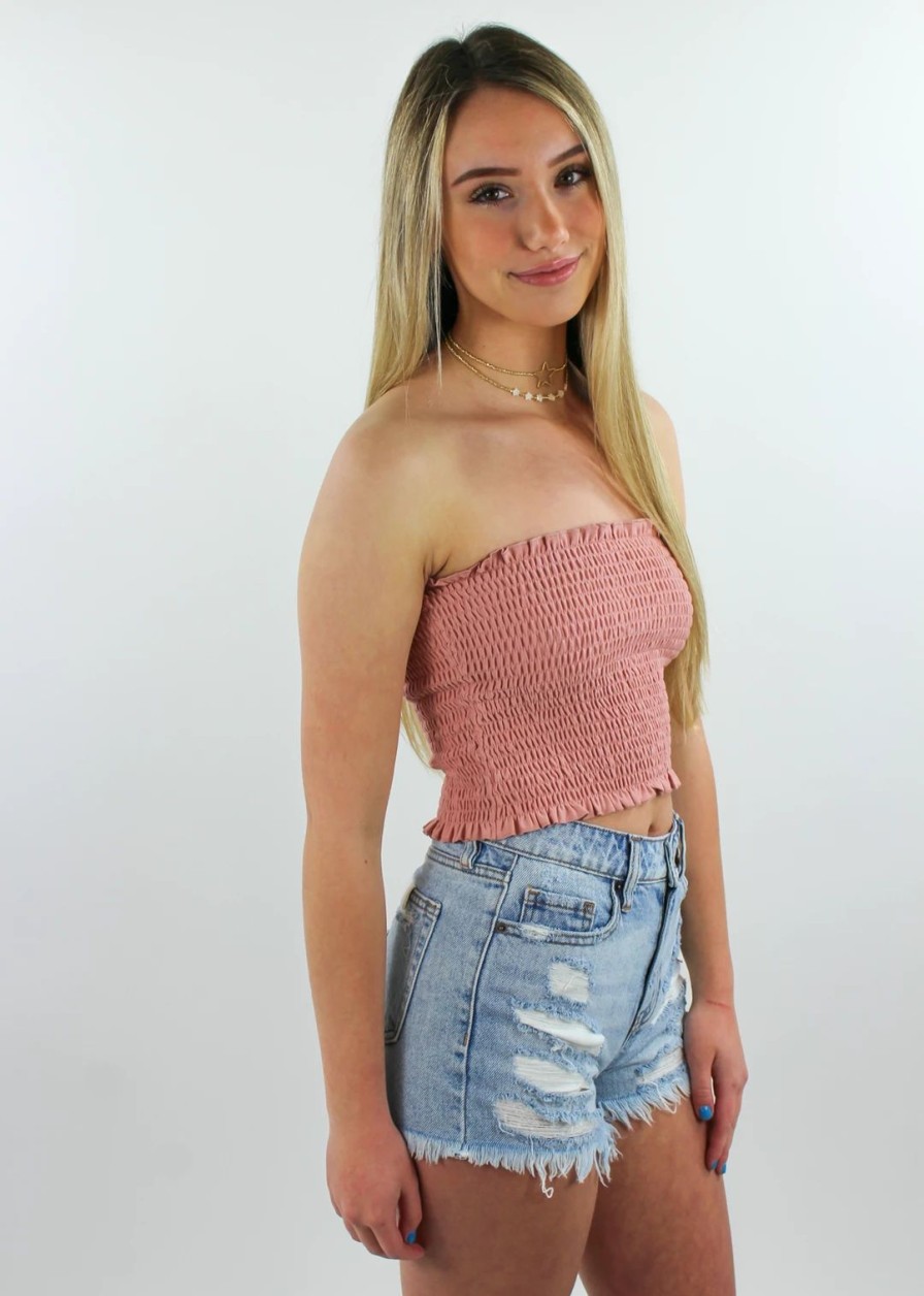 Tops * | Hyfve Blinding Lights Tube Top Rose