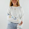 Tops * | Bailey Rose Dreams Tonight Crewneck White Tops