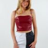 Tops * | Sky To Moon With Your Love Tube Top Burgundy Tops