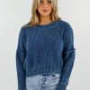 Tops * | Vintage Havana Tops State Of Grace Sweater Heather Navy