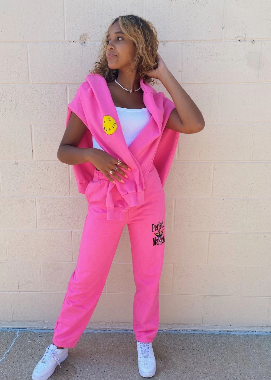 Newness * | Boys Lie Perfect Match Sweats Neon Pink Newness