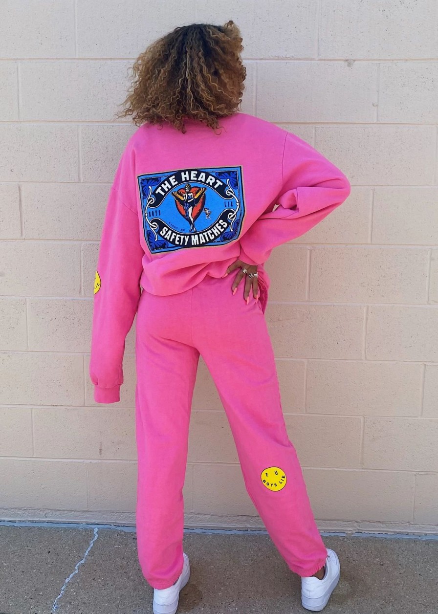 Newness * | Boys Lie Perfect Match Sweats Neon Pink Newness