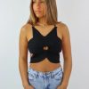 Tops * | Pretty Garbage Bed Of Roses Top Black Newness