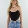 Tops * | Blue Blush Not Out Of Your League Corset Top Black