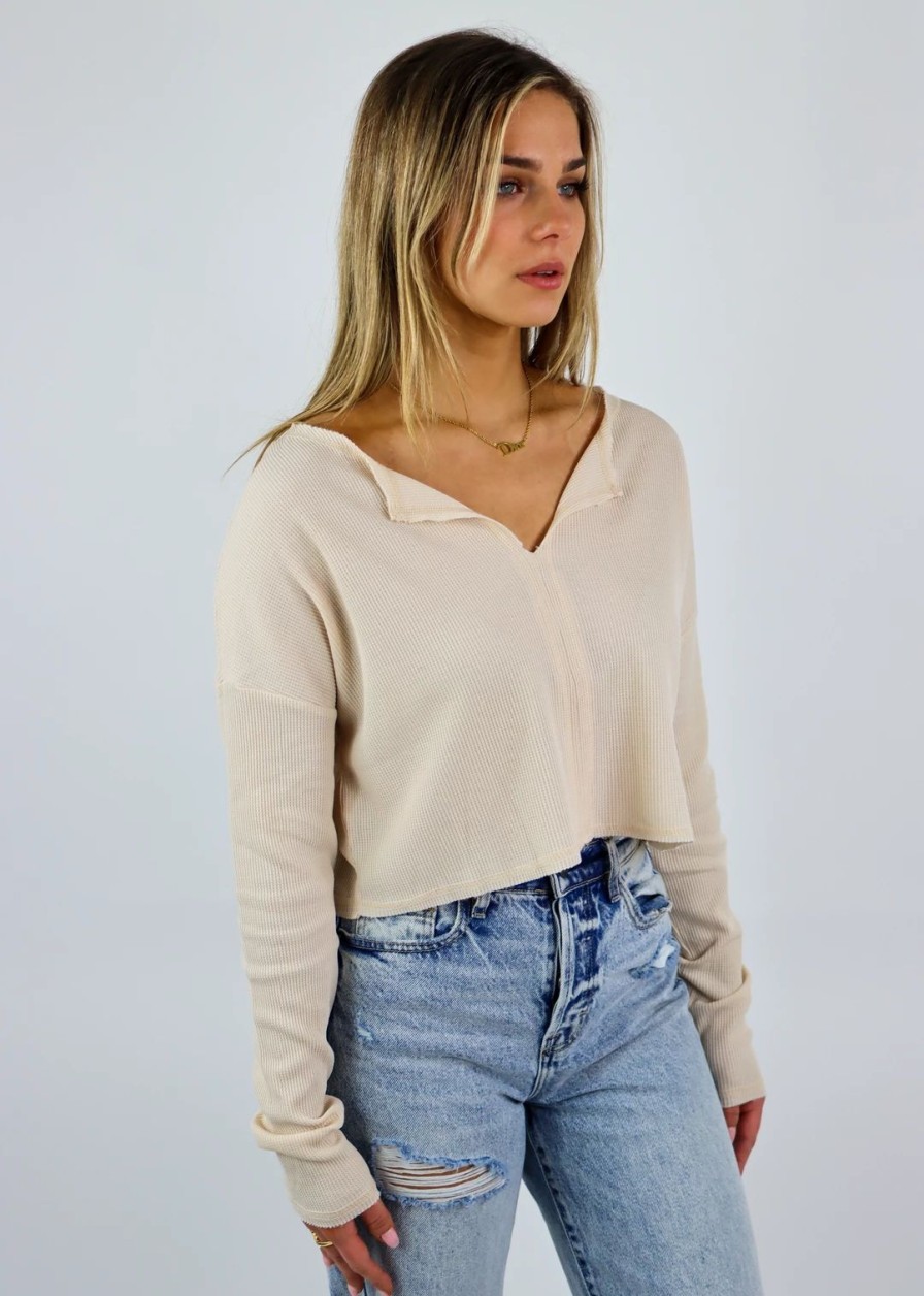 Tops * | Mono B Wake Up Top Sand Newness