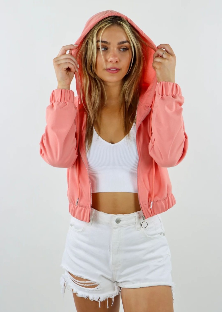 Tops * | Hyfve No Control Hoodie Coral