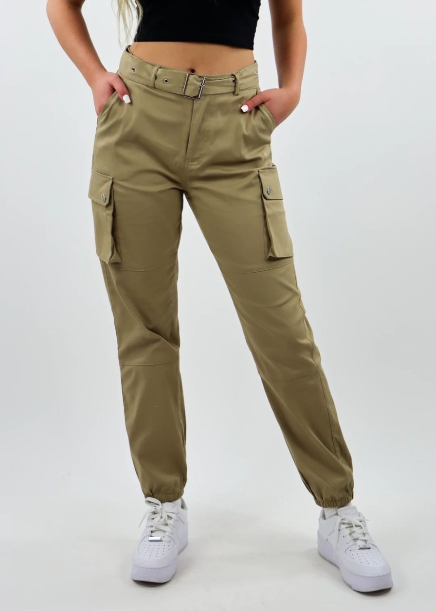 Bottoms * | Hyfve Empire State Of Mind Joggers Khaki