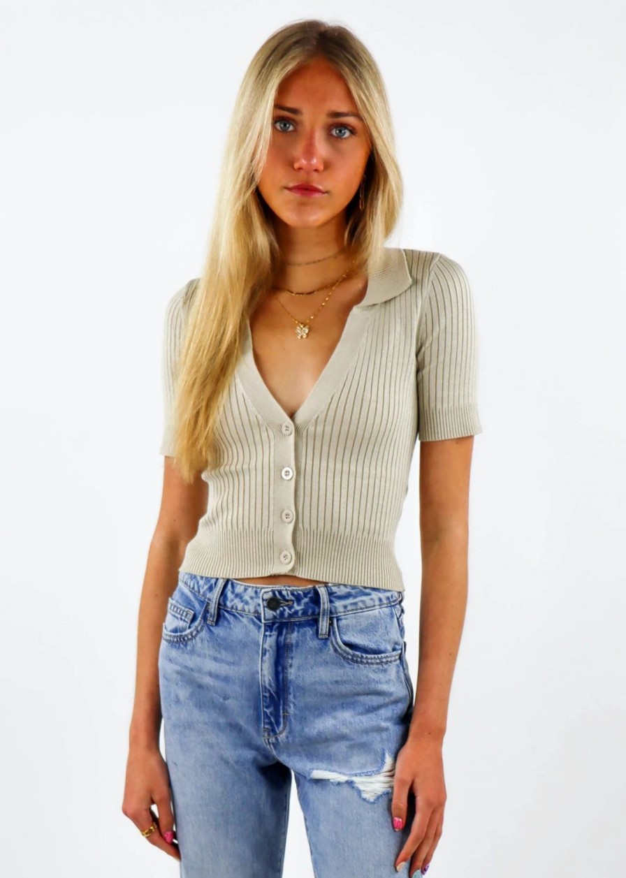 Tops * | Emory Park You Can Sit With Us Short Sleeve Top Oatmeal