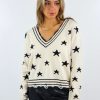 Tops * | Rock N Rags The Sweet Life Sweater Cream With Black Stars