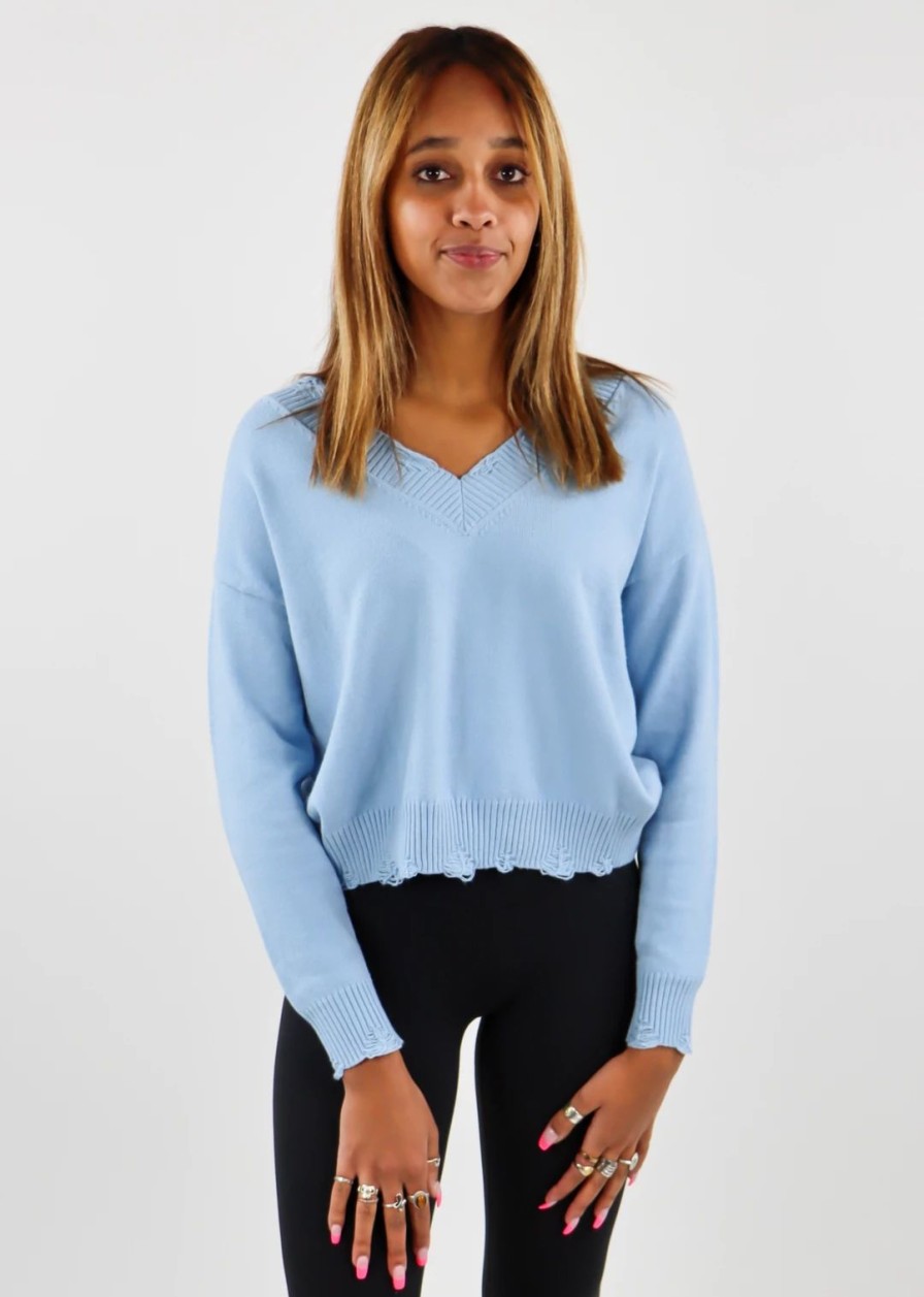 Tops * | Rock N Rags Best Sellers The Sweet Life Sweater Baby Blue