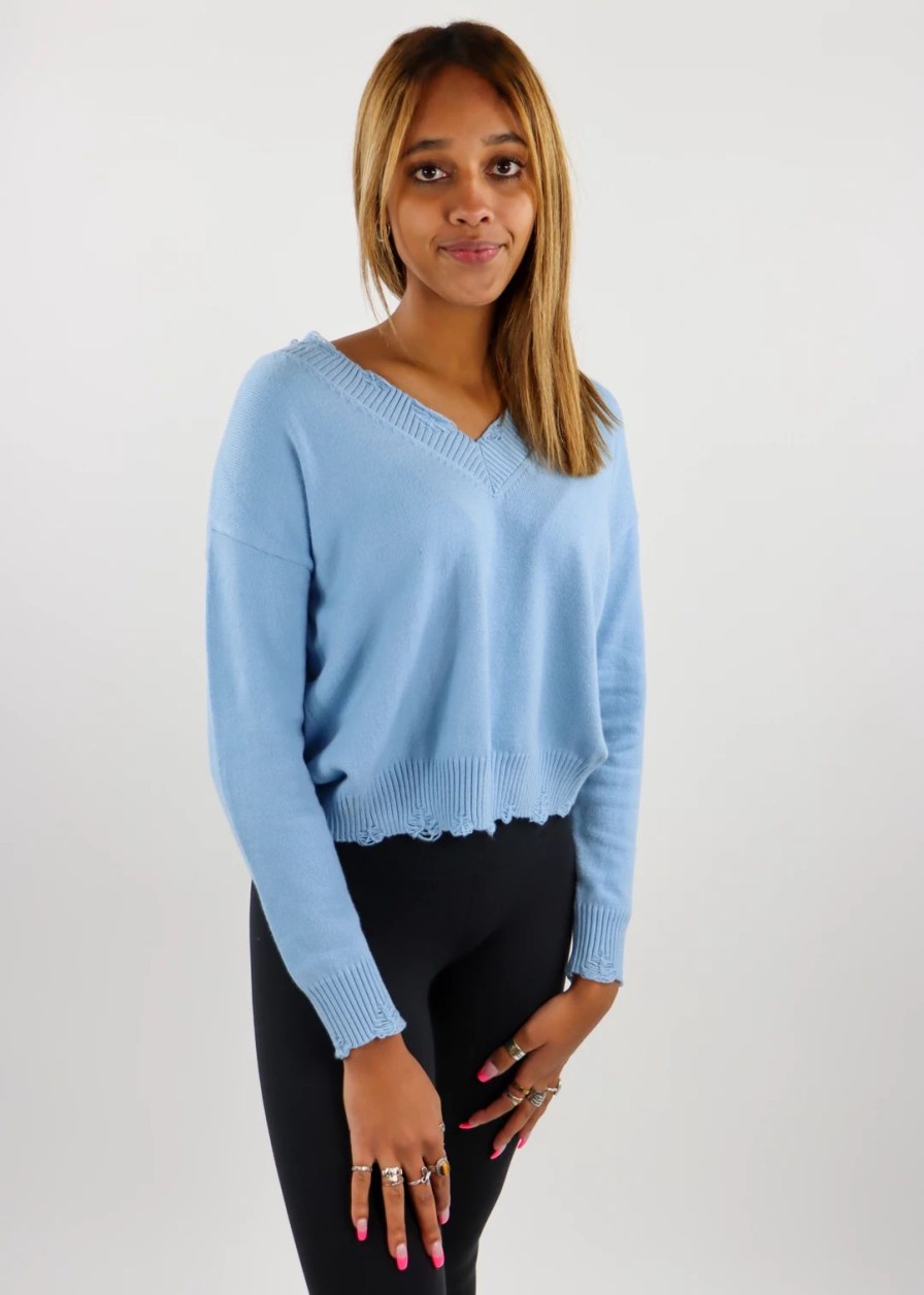 Tops * | Rock N Rags Best Sellers The Sweet Life Sweater Baby Blue