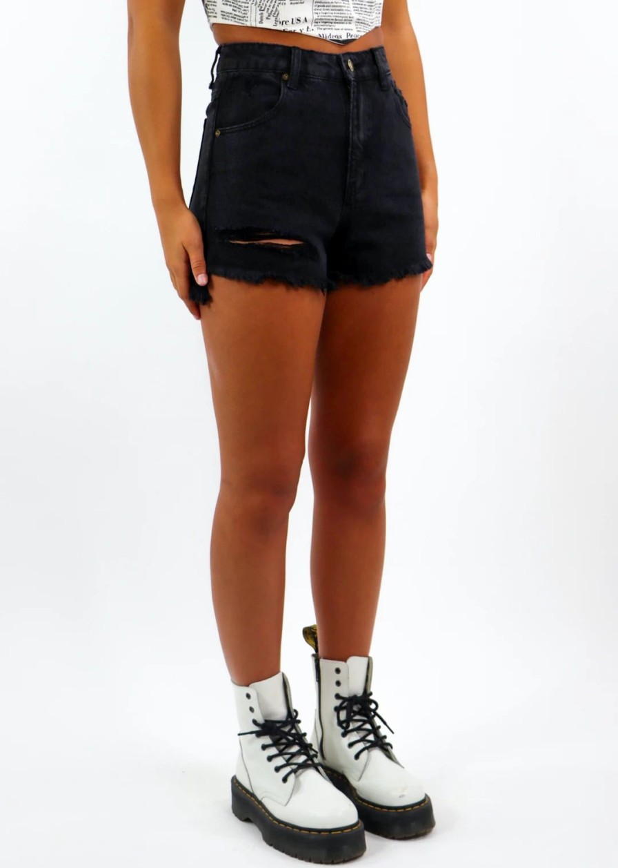 Edits * | Rollas Jeans Newness Rollas Vamos A La Playa Jean Shorts Black