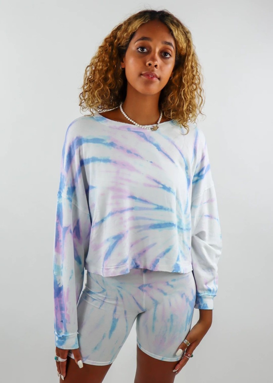 Tops * | Vintage Havana Wave Of You Crewneck Cotton Candy Tie-Dye