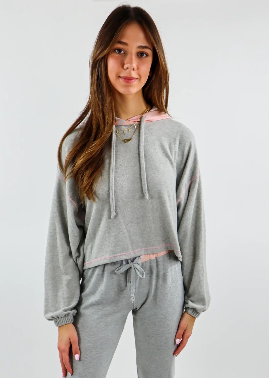 Tops * | Vintage Havana Sorbet Hoodie Grey