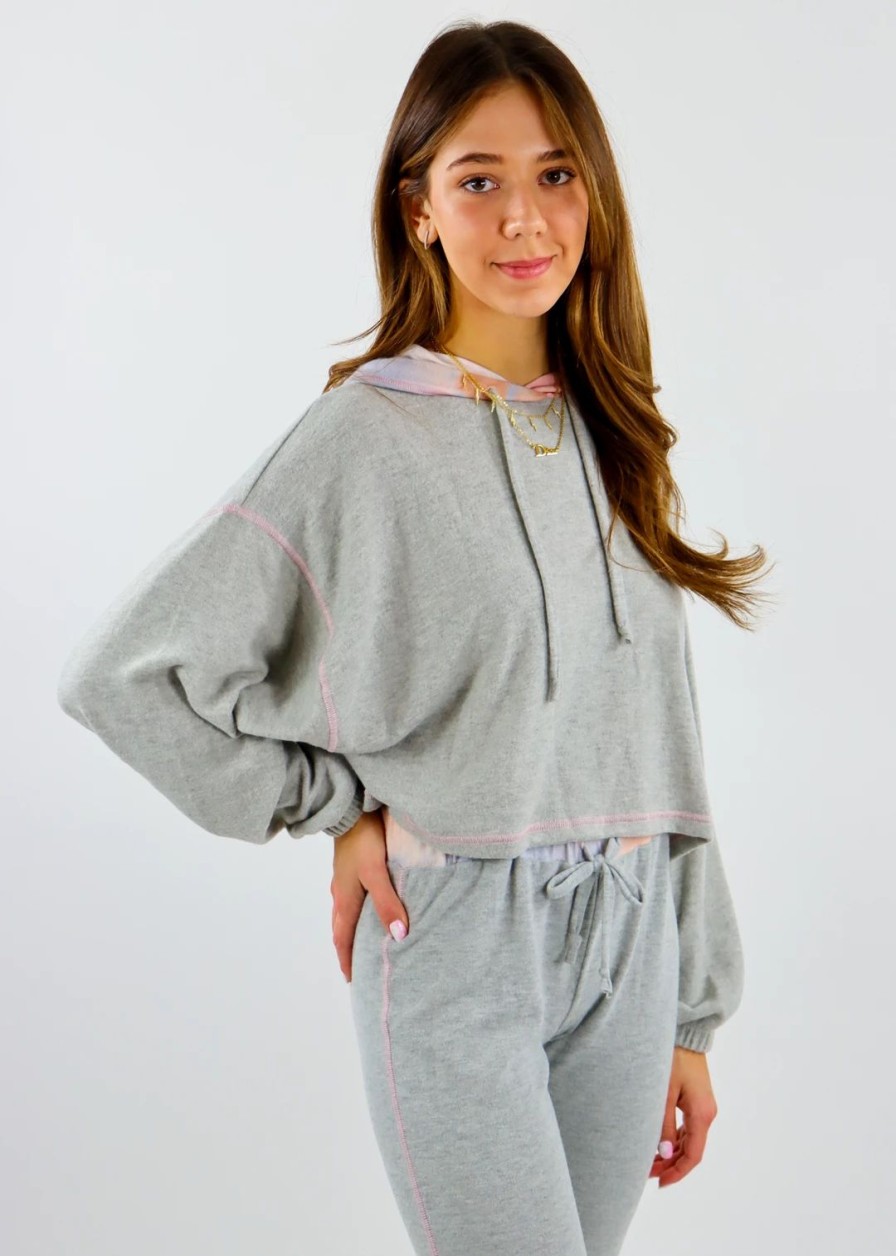 Tops * | Vintage Havana Sorbet Hoodie Grey