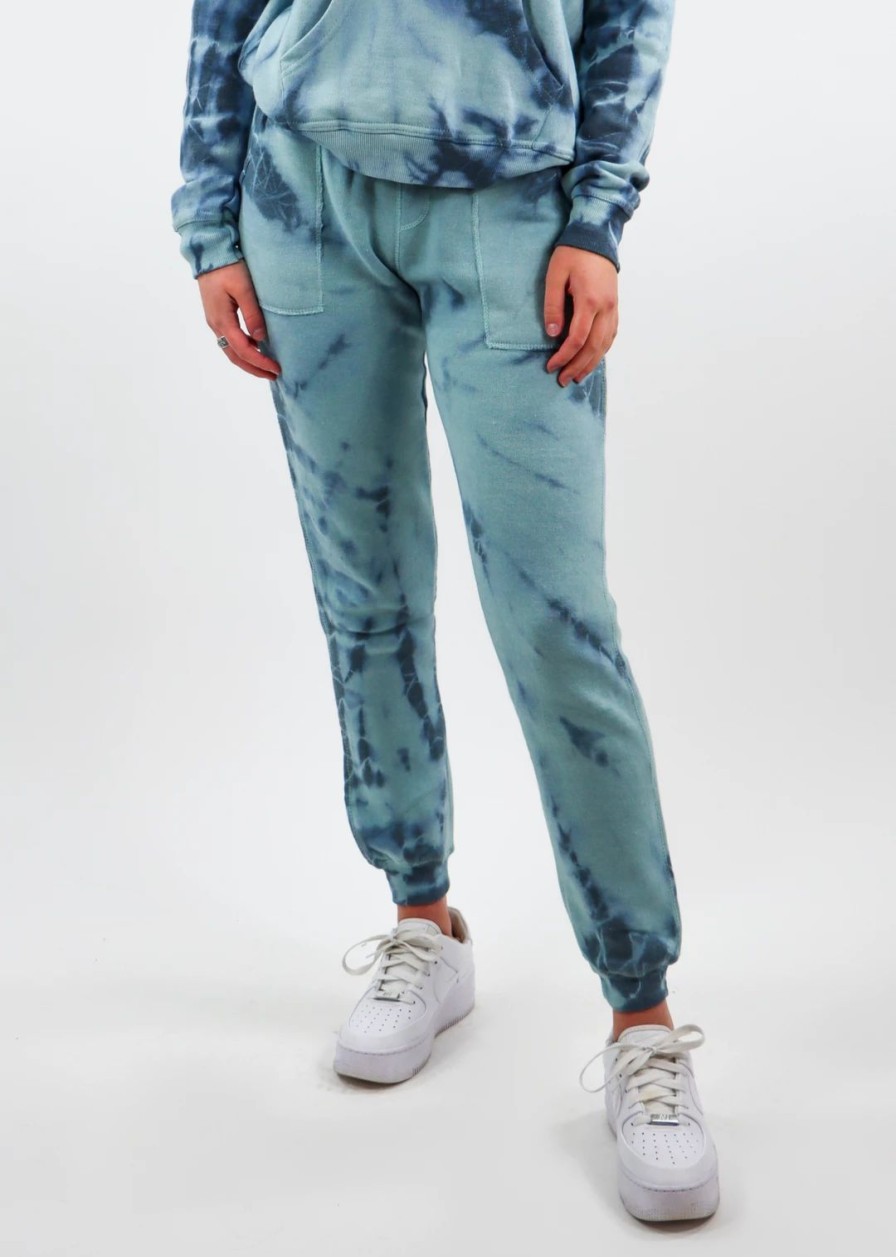 Edits * | Vintage Havana Ice Ice Baby Joggers Blue Tie Dye Bottoms