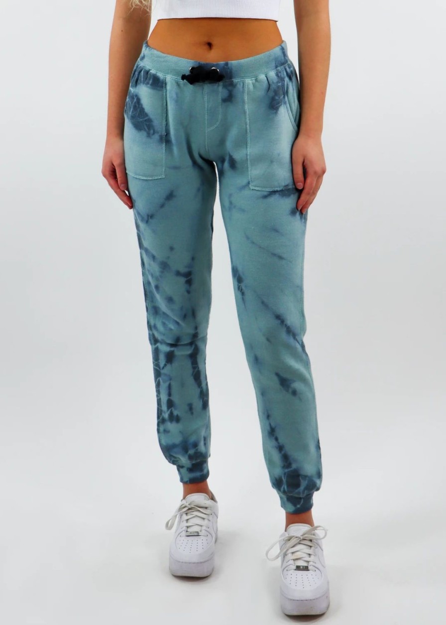 Edits * | Vintage Havana Ice Ice Baby Joggers Blue Tie Dye Bottoms