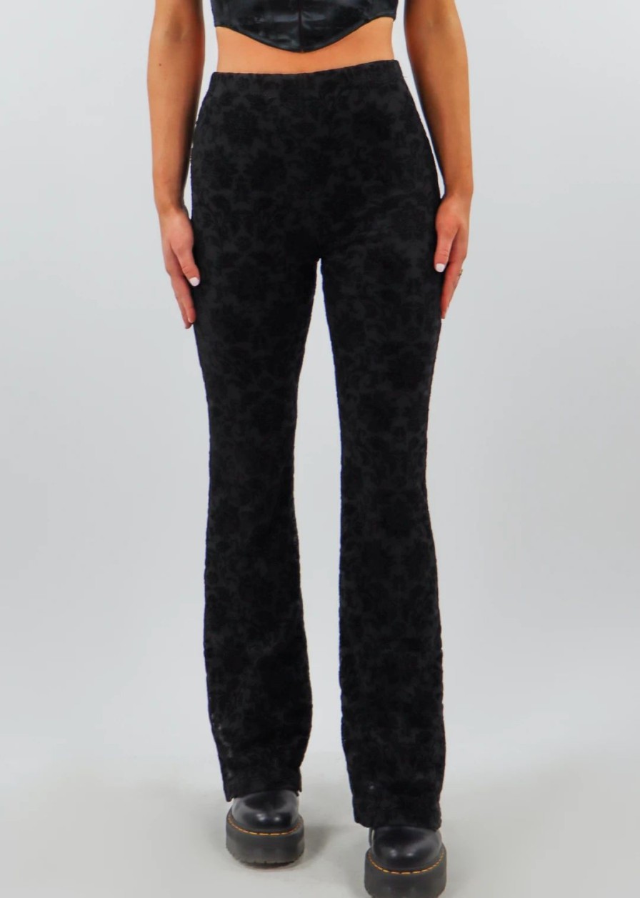 Bottoms * | Motel Black Rose Pants Black Bottoms