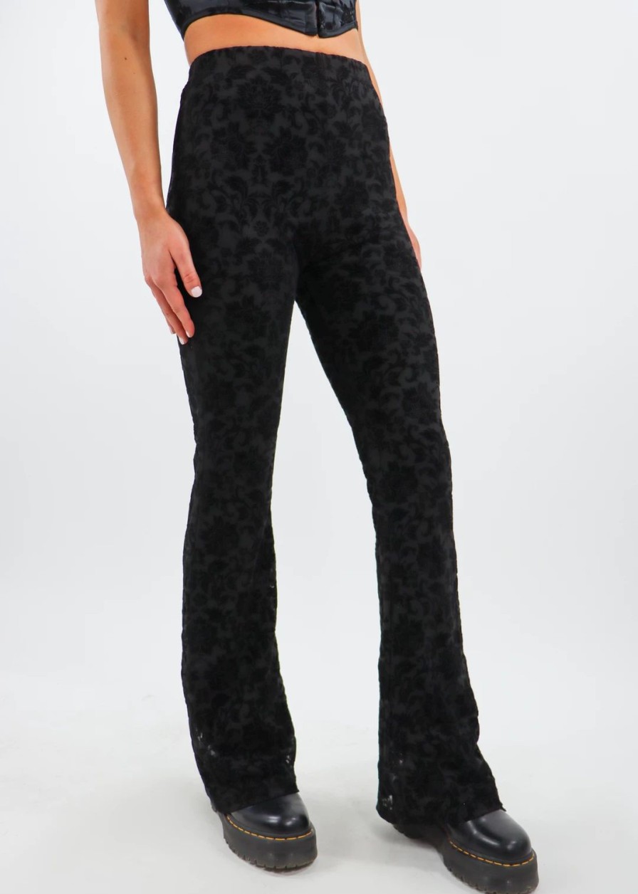 Bottoms * | Motel Black Rose Pants Black Bottoms