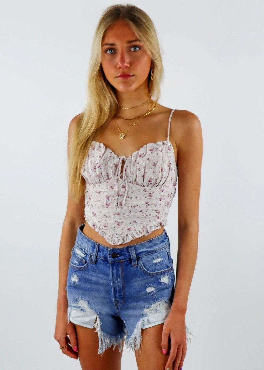 Tops * | Cotton Candy Twisted Heart Top Lavender