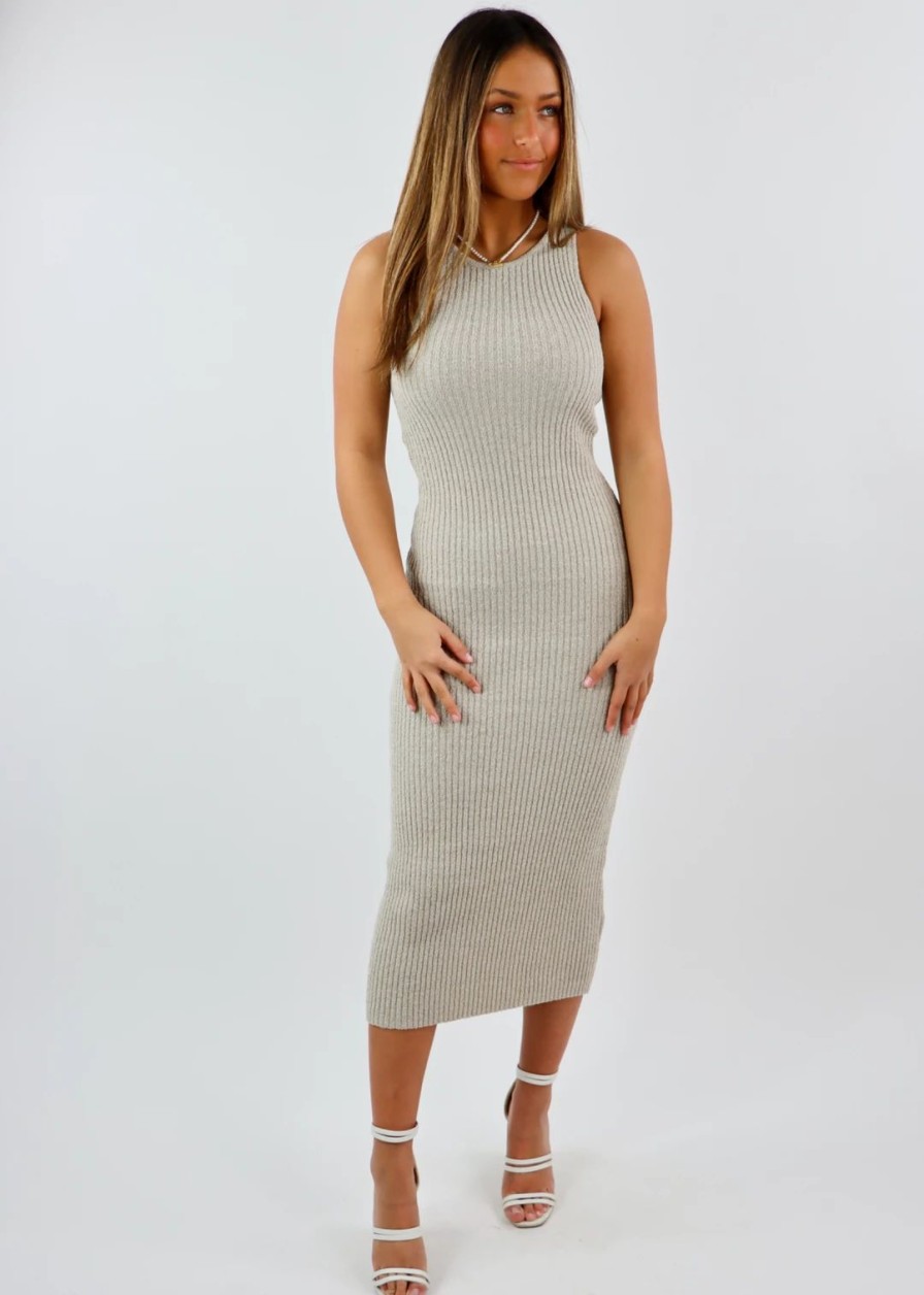 Edits * | Emory Park Got It On Me Midi Dress Taupe Newness