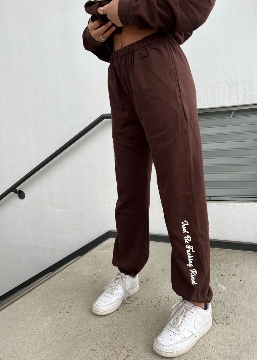 Edits * | Mayfair Group Mayfair Just Be F*Cking Kind Sweatpants Brown Newness