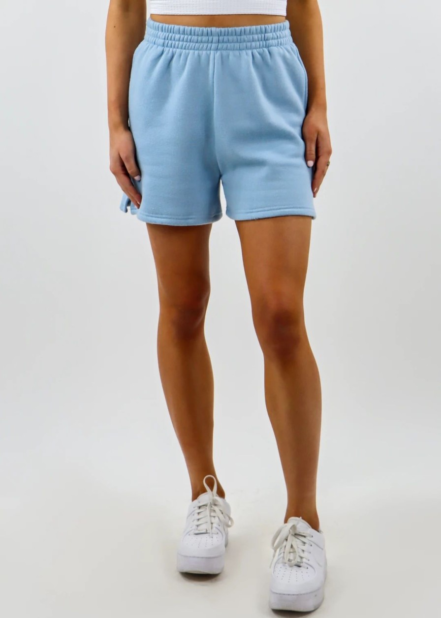 Edits * | Bottoms Rock N Rags Signature Sweat Shorts Baby Blue