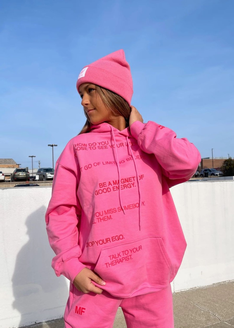 Tops * | Mayfair Group Mayfair To Whom It May Concern Hoodie Hot Pink Newness