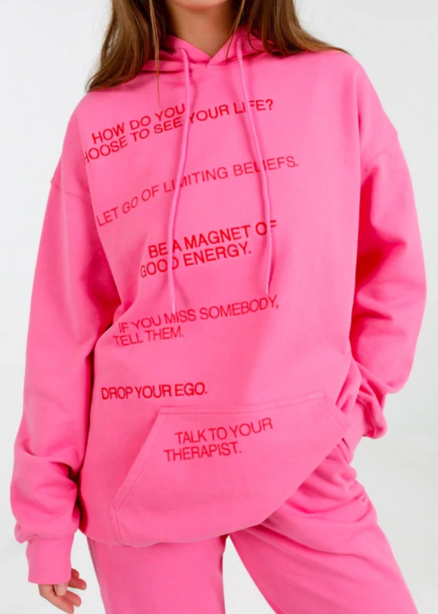 Tops * | Mayfair Group Mayfair To Whom It May Concern Hoodie Hot Pink Newness