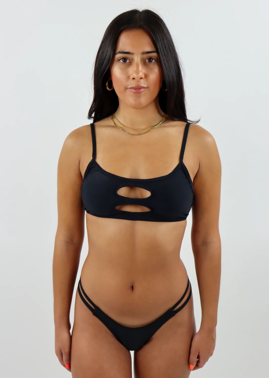 Edits * | Motel Love Shack Bikini Top Black