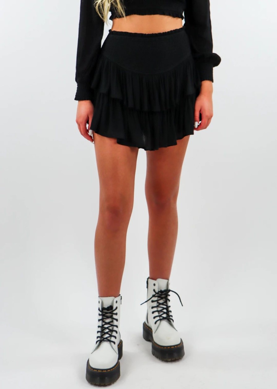 Edits * | Rock N Rags Sunshine Daydream Skirt Black Best Sellers