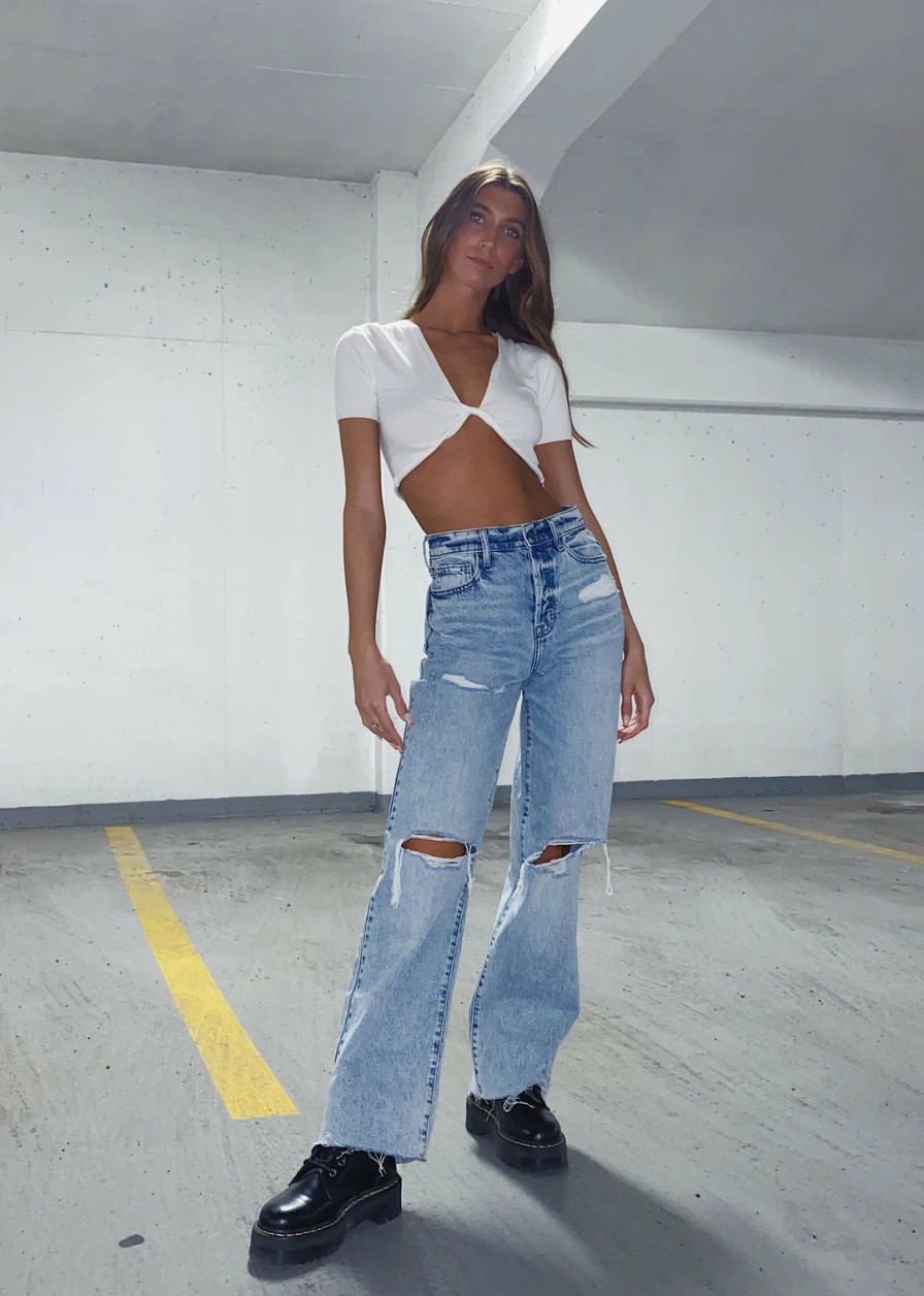 Edits * | Hidden Jeans Newness Lost In Between Straight Leg Jeans Light Wash