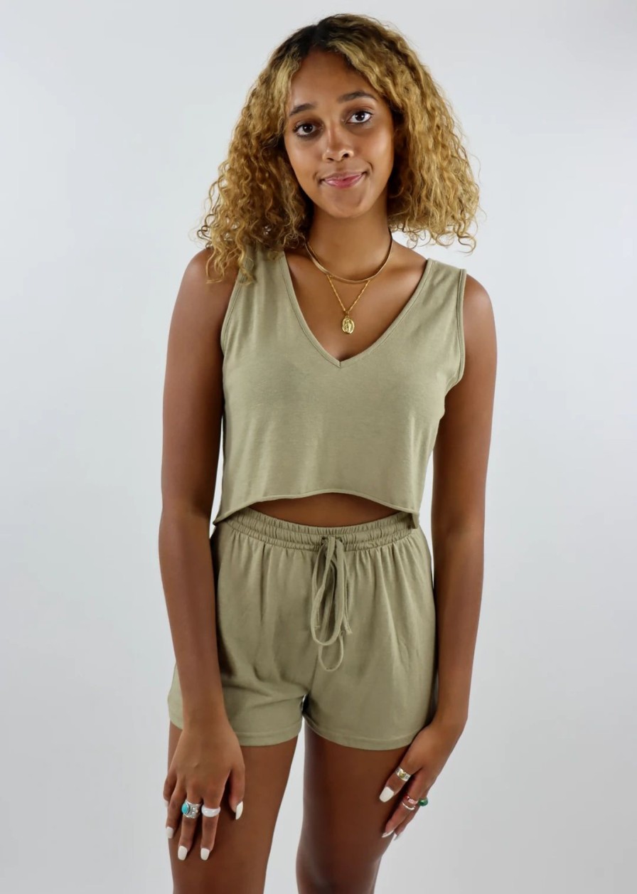 Tops * | Hyfve Tops Run The World Set Olive