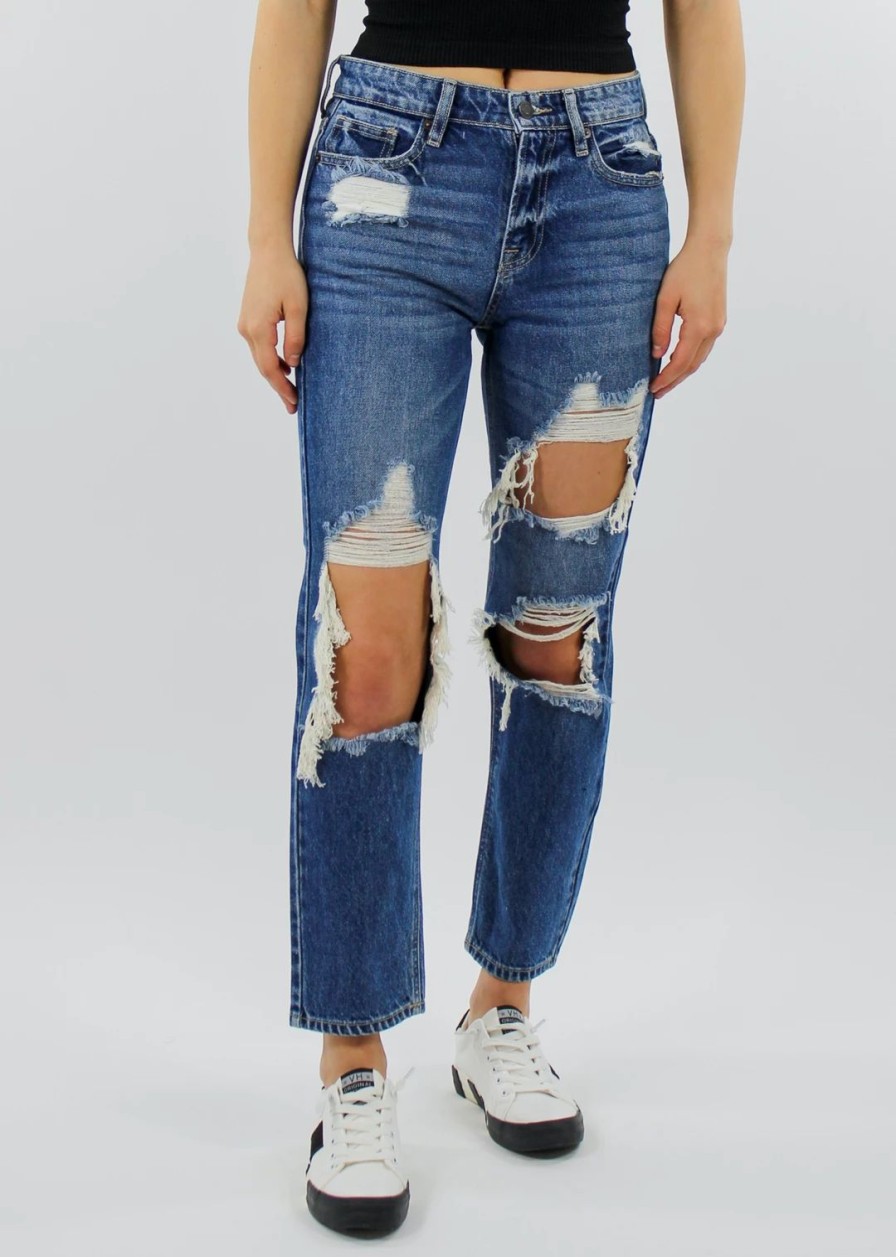 Newness * | Hidden Jeans Worth It Boyfriend Jeans Dark Wash Denim Newness