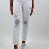 Bottoms * | Just Black No Hard Feelings Straight Leg Jeans White Denim Bottoms