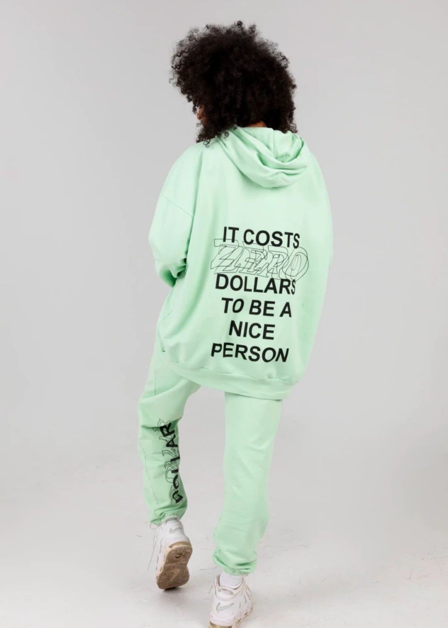 Tops * | Mayfair Group Newness Mayfair It Costs $0 To Be A Nice Person Hoodie Mint