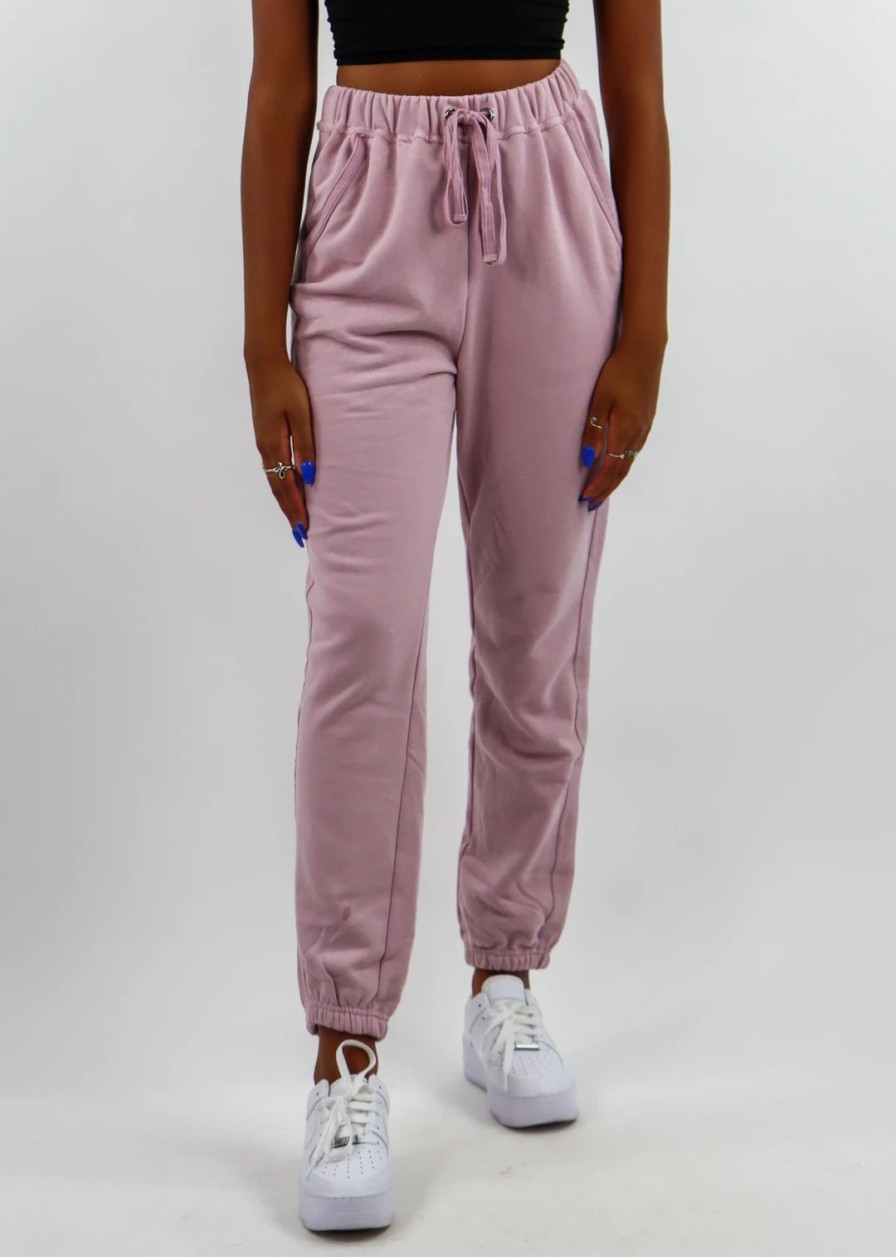 Edits * | Hem & Thread Laugh Now Cry Later Joggers Dusty Pink