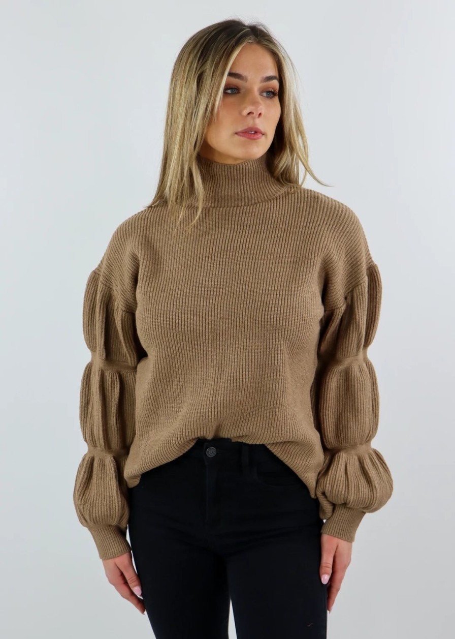 Tops * | Hem & Thread Won'T Stop Sweater Mocha