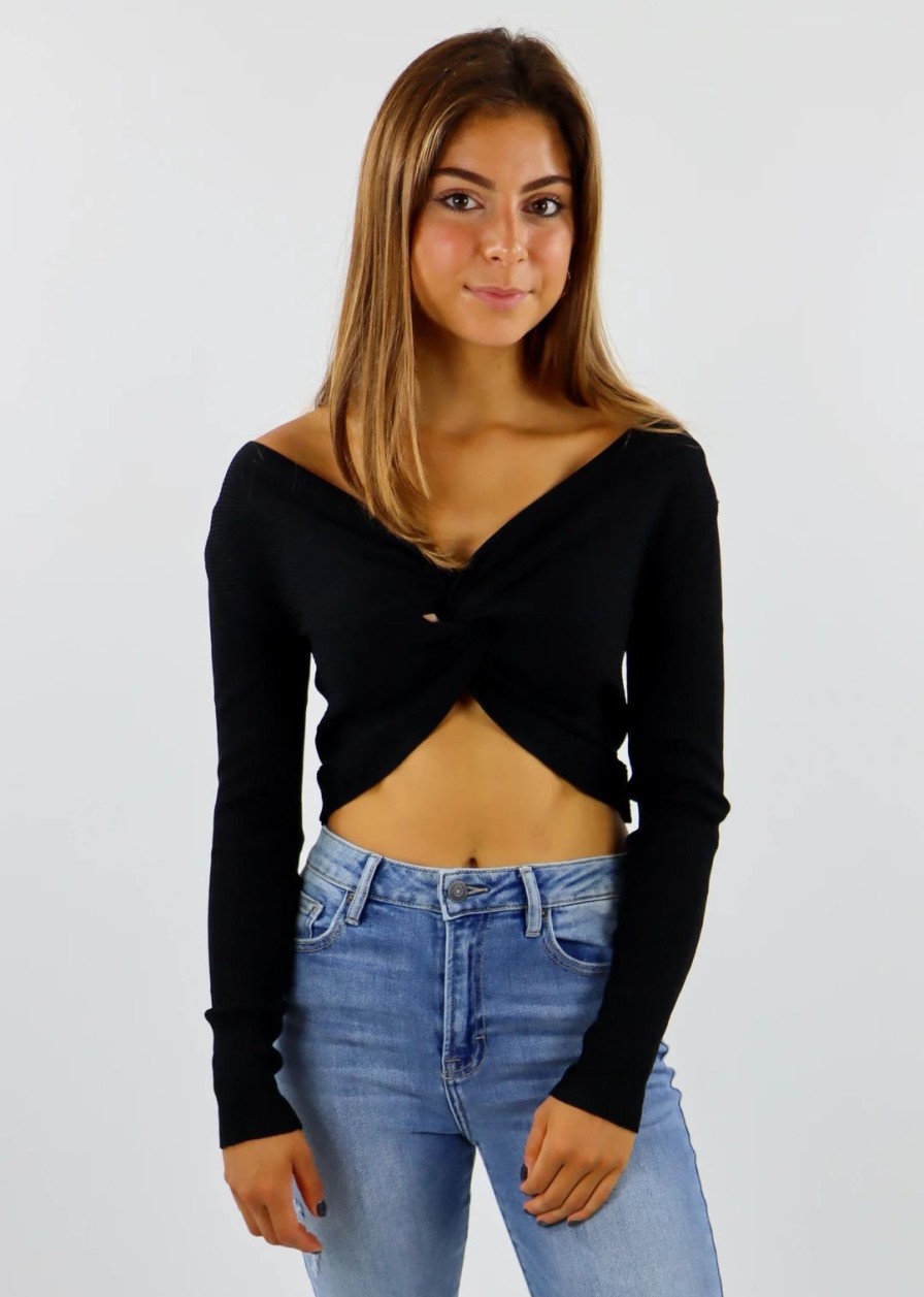 Tops * | Et Clet Twisted Fantasy Sweater Black