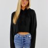 Tops * | Hyfve Back Home Cropped Sweatshirt Black