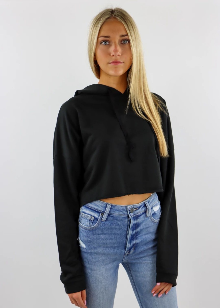 Tops * | Hyfve Back Home Cropped Sweatshirt Black