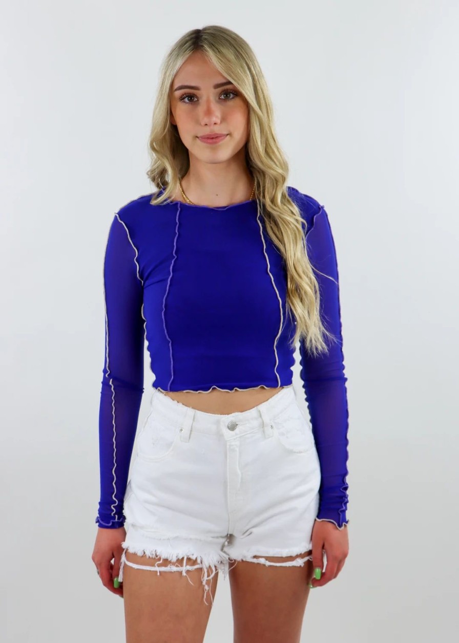 Tops * | Bailey Rose Still The One Top Cobalt Blue